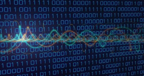 Binary Code with Neon Light Trails and Data Waves - Download Free Stock Images Pikwizard.com