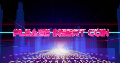 Digital Game Over Request Please Insert Coin Arcade