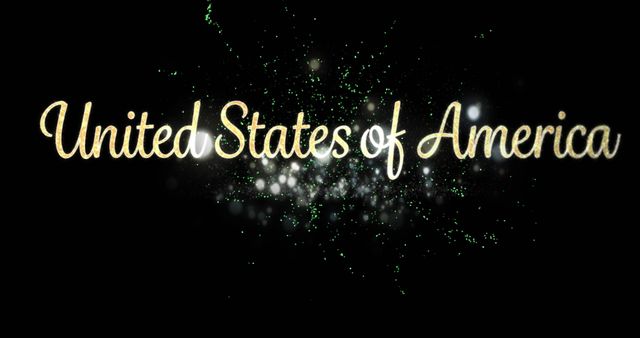 Festive United States of America Text with Sparkling Fireworks - Download Free Stock Images Pikwizard.com