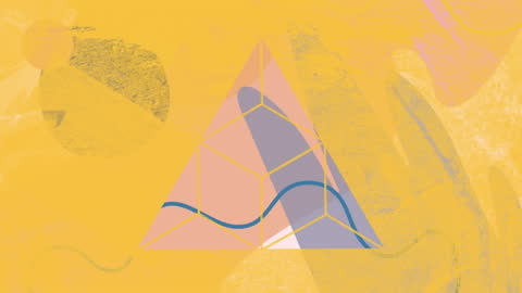 Abstract Geometric Triangle on Textured Yellow Background