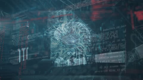 Futuristic Brain Display in Data Matrix Interface