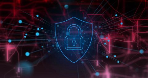 Digital Security Concept with Shield and Lock Symbol on Network Background - Download Free Stock Images Pikwizard.com