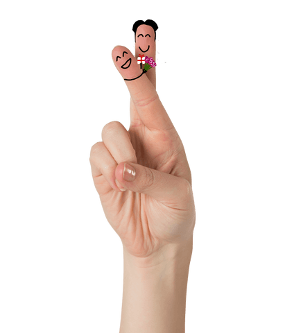 fingers with celebratory characters holding gifts on transparent background - Download Free Stock Videos Pikwizard.com