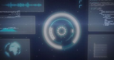 Futuristic Digital Interface with Data Visualization Elements - Download Free Stock Images Pikwizard.com