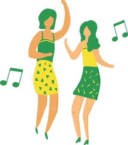 women dancing with music notes on transparent background - Download Free Stock Videos Pikwizard.com