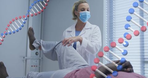 Therapist Treating Patient with Digital DNA Visualization