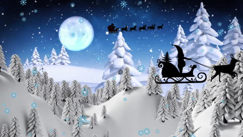 Santa's Festive Journey over Winter Wonderland