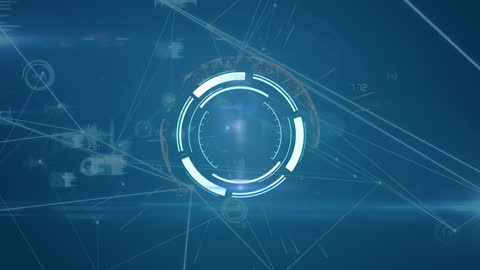 Futuristic Digital Interface with Global Network and Data Analysis