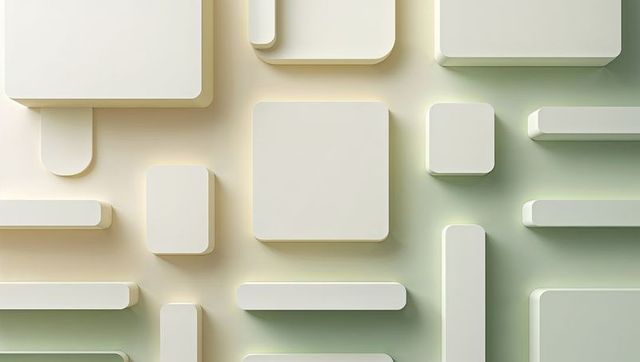 Minimalist 3d abstract blocks on pastel gradient background