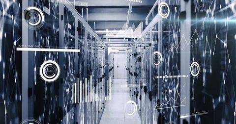 Digital Data Visualization and Processing in Server Room - Download Free Stock Images Pikwizard.com