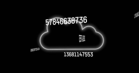 Digital Cloud with Floating Numbers on Black Background - Download Free Stock Images Pikwizard.com