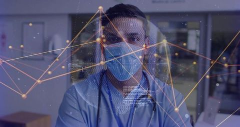 Healthcare Professional Analyzing Data in Modern Hospital Setting