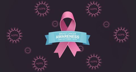 Breast Cancer Awareness Ribbon and Hope Symbols