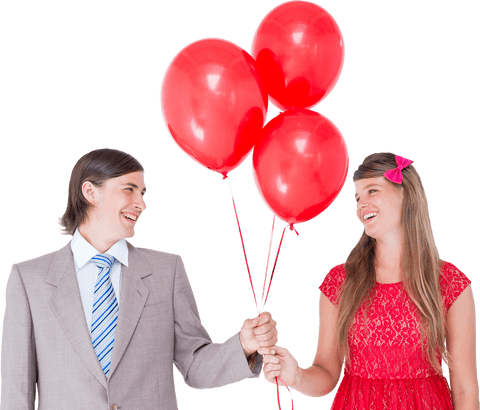 transparent geeks with red balloons sharing joyful moment - Download Free Stock Videos Pikwizard.com