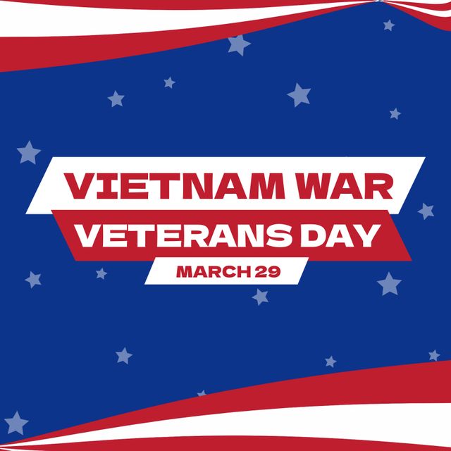 Vietnam War Veterans Day Celebration Banner with USA Flag Background - Download Free Stock Templates Pikwizard.com