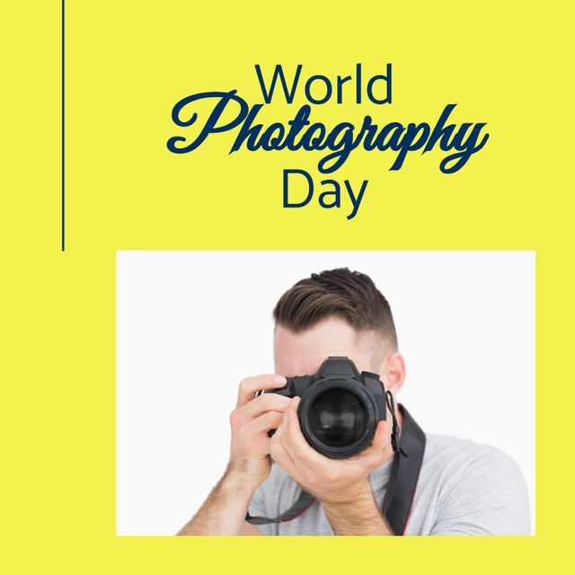 World Photography Day Celebration With Photographer Using Camera - Download Free Stock Templates Pikwizard.com