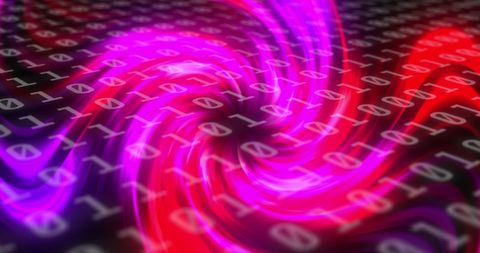 Binary Code Intertwines with Brilliant Neon Light Trails - Download Free Stock Images Pikwizard.com