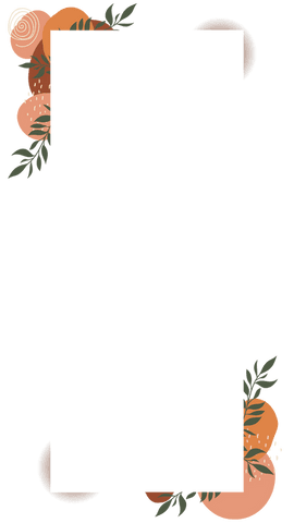 transparent botanical frame with flat green leaves and orange elements - Download Free Stock Videos Pikwizard.com