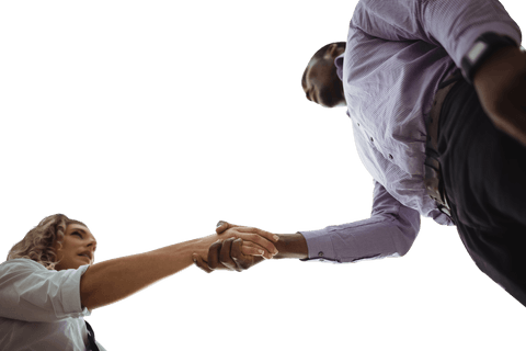 Handshake Deal in Corporate Environment with Transparent Background