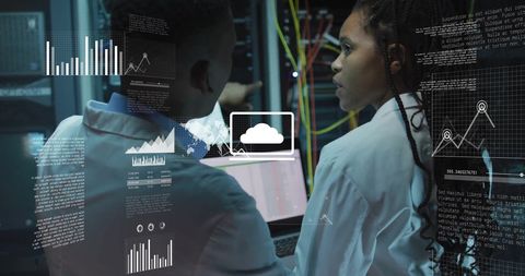 Data Engineers Analyzing Cloud Solutions in Modern Server Room - Download Free Stock Images Pikwizard.com