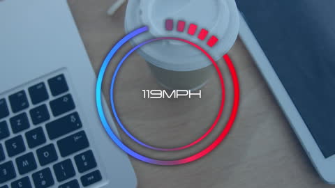 Digital Speedometer Interface on Modern Work Desk