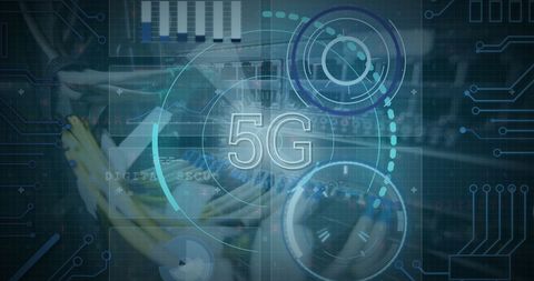 Futuristic 5G Network Interface with Digital Graphics - Download Free Stock Images Pikwizard.com