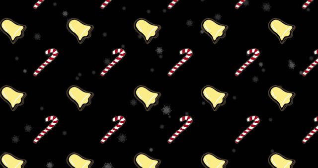 Festive Holiday Pattern with Bells and Candy Canes - Download Free Stock Images Pikwizard.com