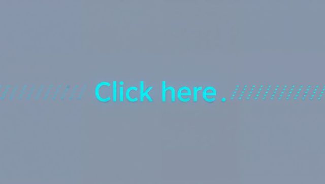 Neon cyan call to action click here button on minimal gray-blue panel background