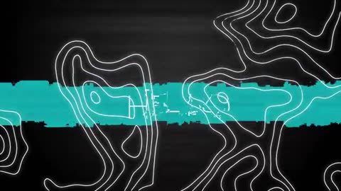 Futuristic Digital Glitch with Contour Lines and Geometric Patterns