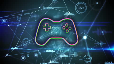 Digital Gaming Network and Data Connections Concept