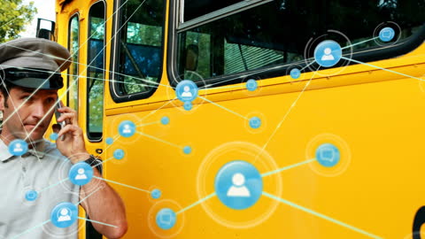 School Bus Driver Utilizing Communication Technology Network