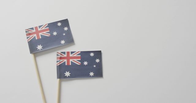Useful for illustrating national pride or Australian holidays. Suitable for educational materials, travel brochures, or cultural presentations. Provides space for adding text or graphic elements on the white background.