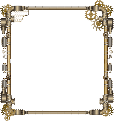 steampunk frame brass pipes and gears on transparent background - Download Free Stock Videos Pikwizard.com