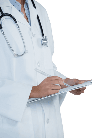 Transparent Doctor Writing on Clipboard with Stethoscope - Download Free Stock Videos Pikwizard.com