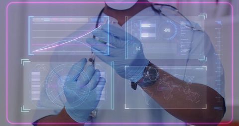 Futuristic Healthcare with Digital Interface and Doctor