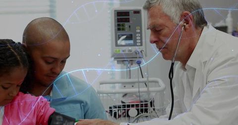 Doctor conducting routine health examination for child pediatrics