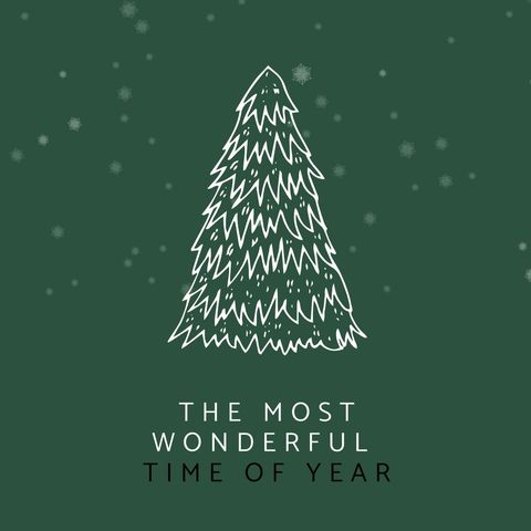Festive Christmas Tree with Snowflakes the Most Wonderful Time Text - Download Free Stock Templates Pikwizard.com