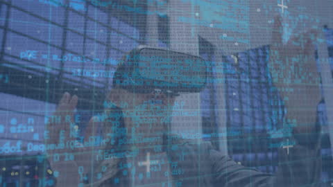 Futuristic VR Technology with Digital Data Overlays