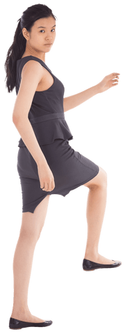 asian businesswoman climbing imaginary stairs, transparent background - Download Free Stock Videos Pikwizard.com
