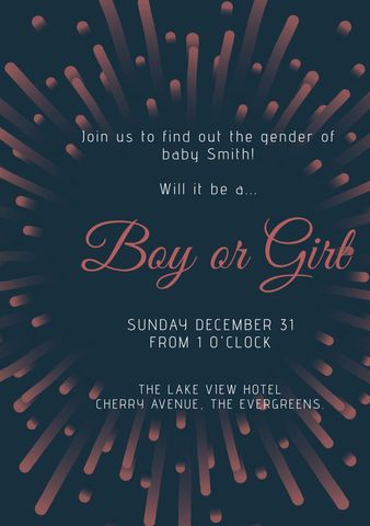 gender reveal invitation vivid burst celebrating excitement - Download Free Stock Templates Pikwizard.com