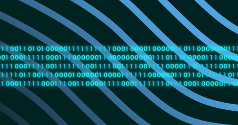 Illuminated Binary Code with Abstract Blue Lines Technology Concept - Download Free Stock Images Pikwizard.com