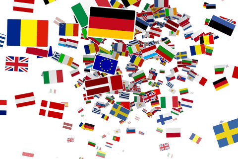 torrent of colorful european flags on transparent background - Download Free Stock Videos Pikwizard.com