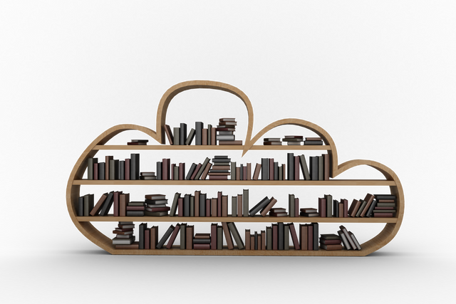 Cloud-Shaped Transparent Bookcase Design Illustration - Download Free Stock Videos Pikwizard.com