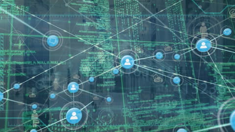 Abstract Digital Network with Global Connectivity Theme