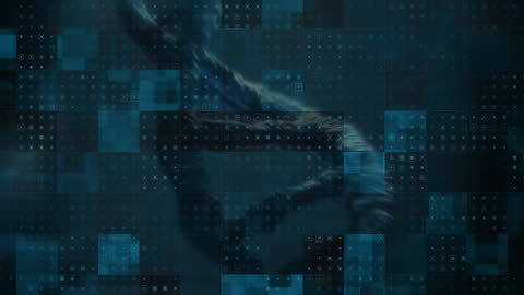 Chromosomes and DNA Chain in Abstract Digital Composition