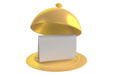 golden serving platter with blank card transparent 3d render - Download Free Stock Videos Pikwizard.com