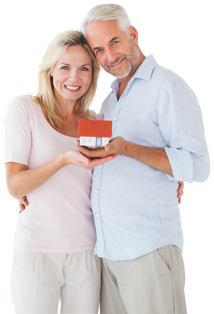 Happy Mature Couple Holding Model House Transparent Background - Download Free Stock Videos Pikwizard.com