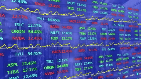 Digital Financial Data Chart Display in Modern Office