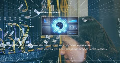Young Engineer Analyzing Complex Data on Server with Advanced Digital Interface - Download Free Stock Images Pikwizard.com