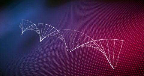 Dynamic DNA Strand with Flowing Digital Dots - Download Free Stock Images Pikwizard.com
